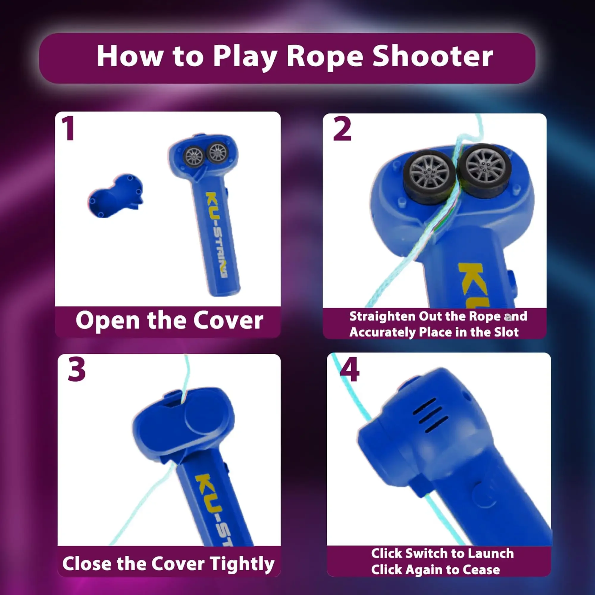 لعبة قاذفة الحبل المتوهجة في الظلام للأطفال والكبار، سلسلة مضيئة LED قابلة لإعادة الشحن، لعبة تخفيف التوتر المحمولة هدية ممتعة