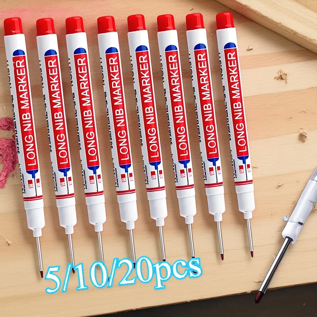 

5/10/20pcs Oil-Based Marking Pens - Waterproof Long Nib for Wood Tile & Metal