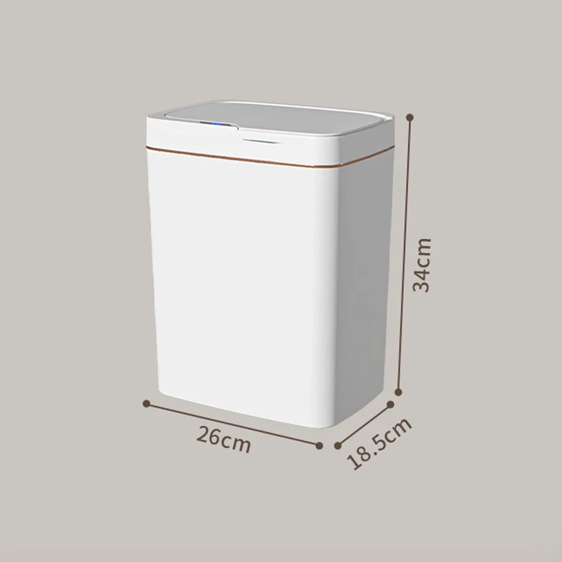 Automatic Electronic Trash Can Bagging  Smart Bathroom Trash Can White Touchless Narrow Smart Sensor Garbage Bin Smart Home 15l