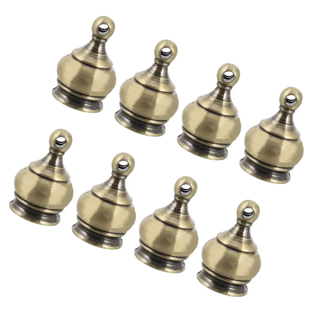 8Pcs Decorative Crown Lamp Finials Thread Screw Caps M10x1 Easy Hand Tighten Lamp Shades Bed Post Knobs Brass Lighting Parts