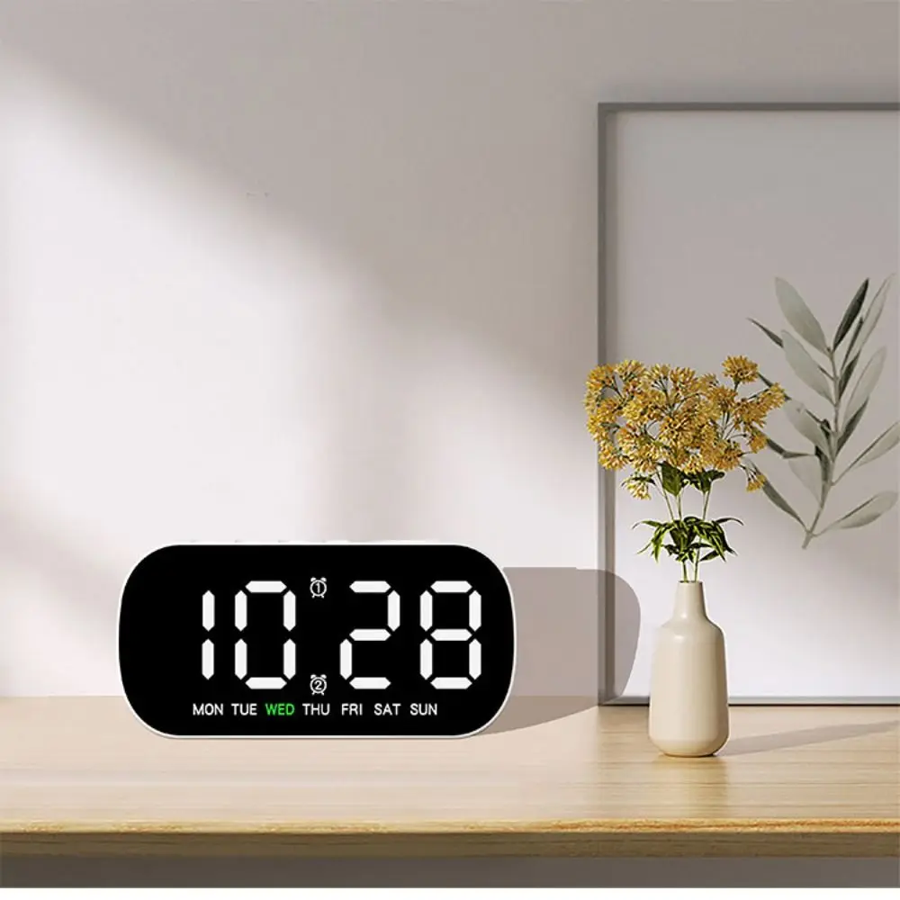 

New Wall-mounted Electronic Wall Clock Temperature Multi-functional Digital LED Clocks Home Calendar Display Table Clock