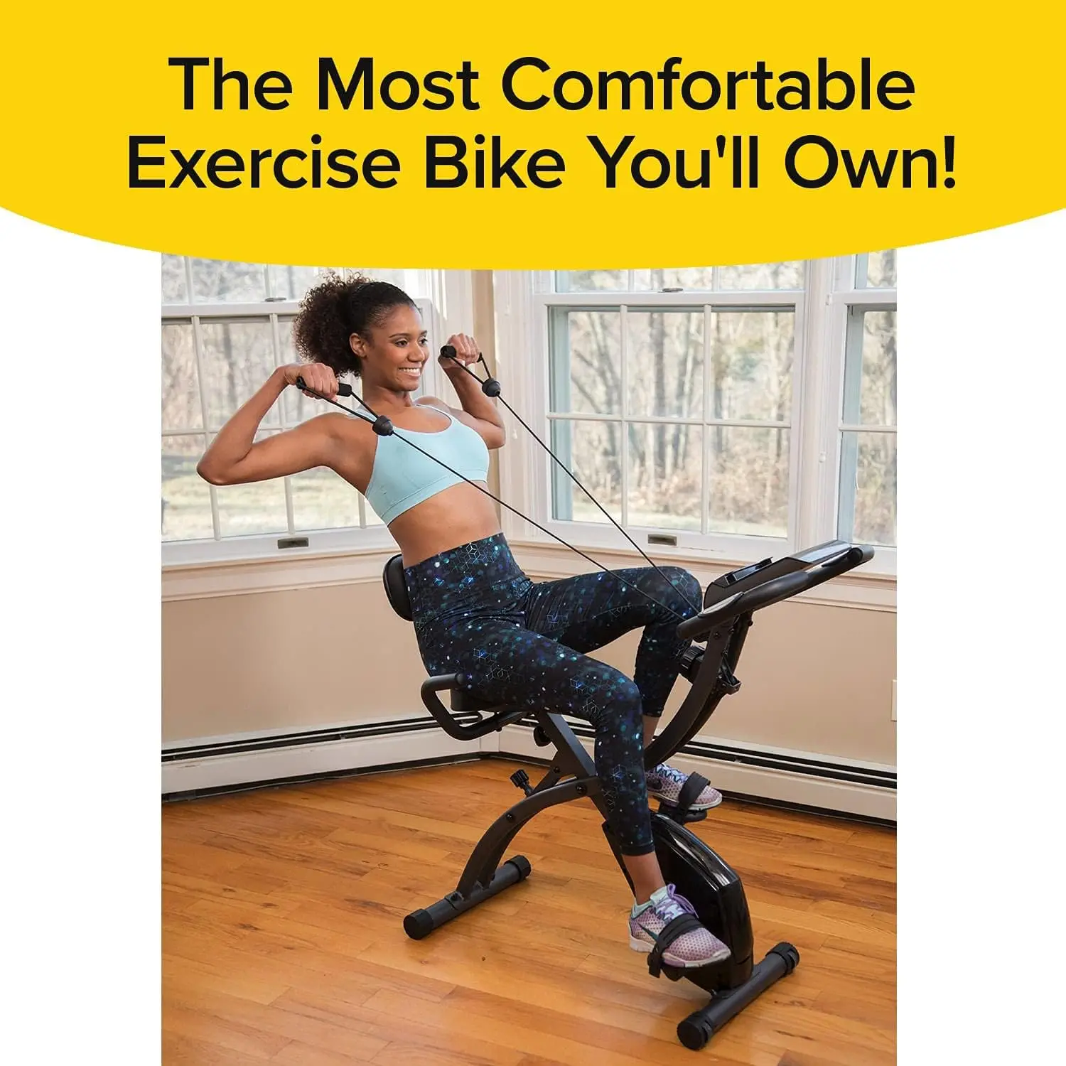 As Seen On TV Slim Cycle Stationary Bike, Most Comfortable Exercise Machine, Thick, Extra-Wide Seat & Back Support Cush