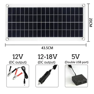 Flexible solar panel with controller, battery charger, dual USB, solar cells, phone power, car, yacht, RV, 300W, 12V, 10a-60A 6 Main Sales Sales of Solar Energy Portable - №4