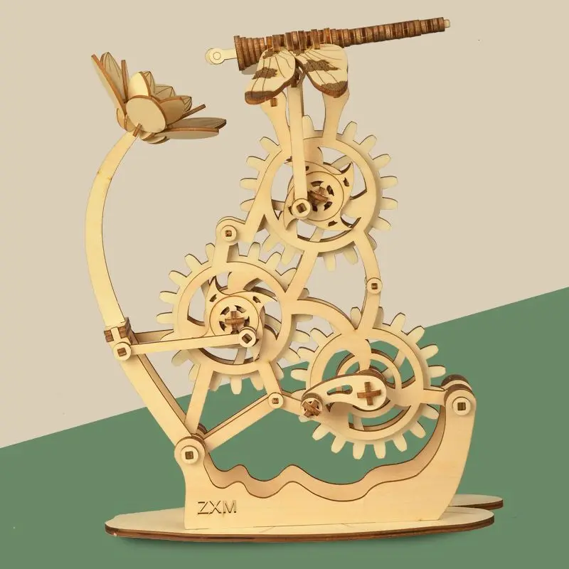 

Creative assembly Dragonfly wooden 3D three-dimensional mechanical handmade children's toys personalized puzzle assembly technol