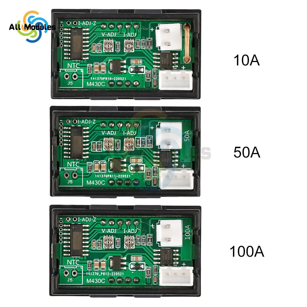 M430 DC 4-30V misuratore di tensione e corrente 10A 50A 100A display digitale misuratore di tensione e corrente modulo adatto per auto