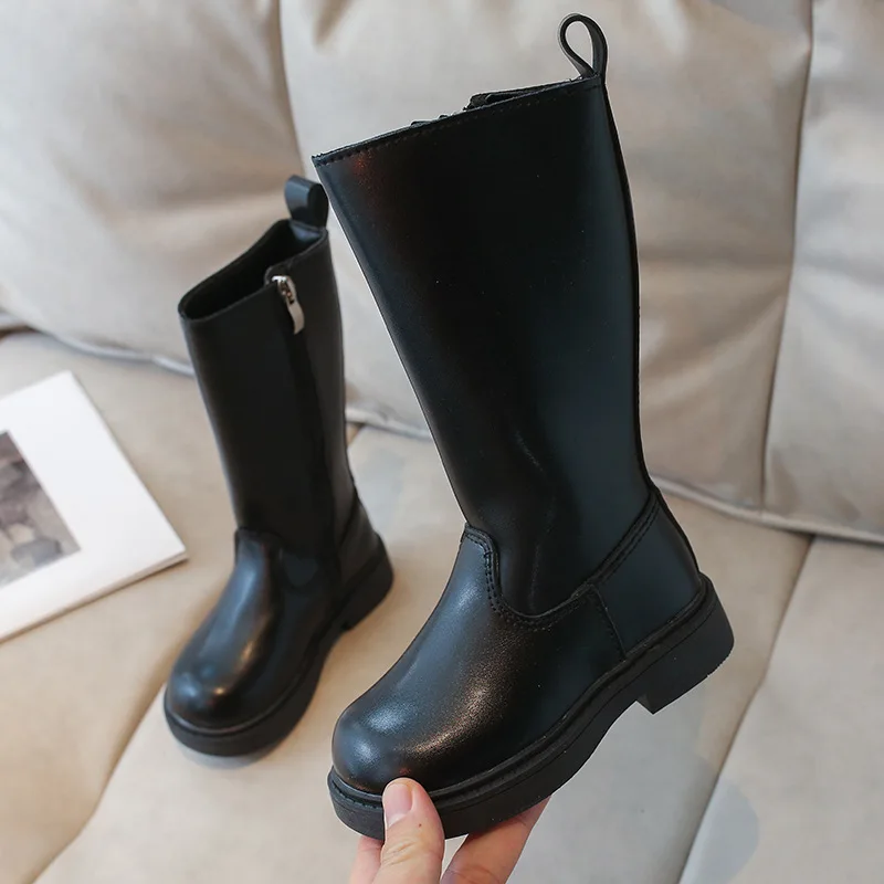 

Популярные брендовые ботинки для девочек, осенние новые классические длинные ботинки принцессы, теплые модные ботинки с высоким берцем, детские зимние ботинки, универсальная обувь для девочек