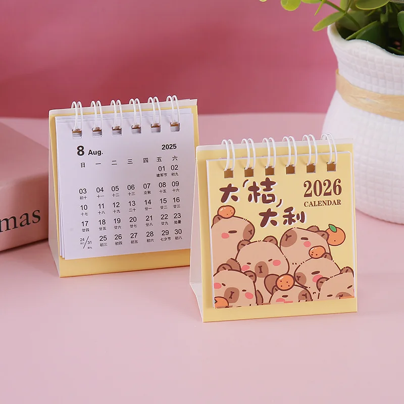 

Мини-настольный календарь, минималистичный дизайн, портативный маленький календарь, календарь 2026 для студенческих украшений, настольный компьютер