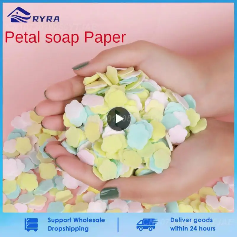 bag Portable Soap Paper Flakes Bath Hand Washing Disposable Soap Slice Mini Flower Travel Scented Petal Handwashing Soap