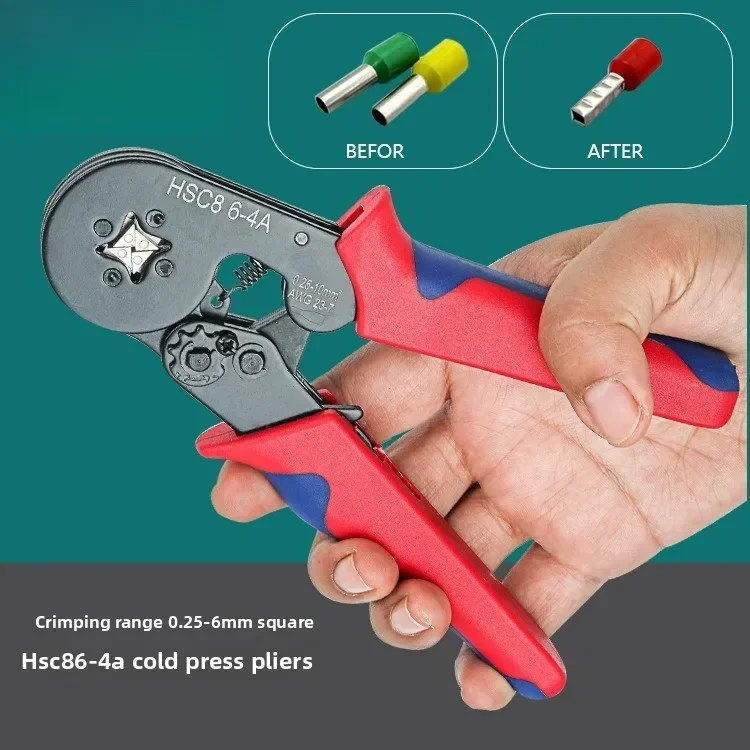

Durable European Tubular Cold Pressing Pliers HSC8 6-4A Manual Ratchet Multi-function Pressing Pliers