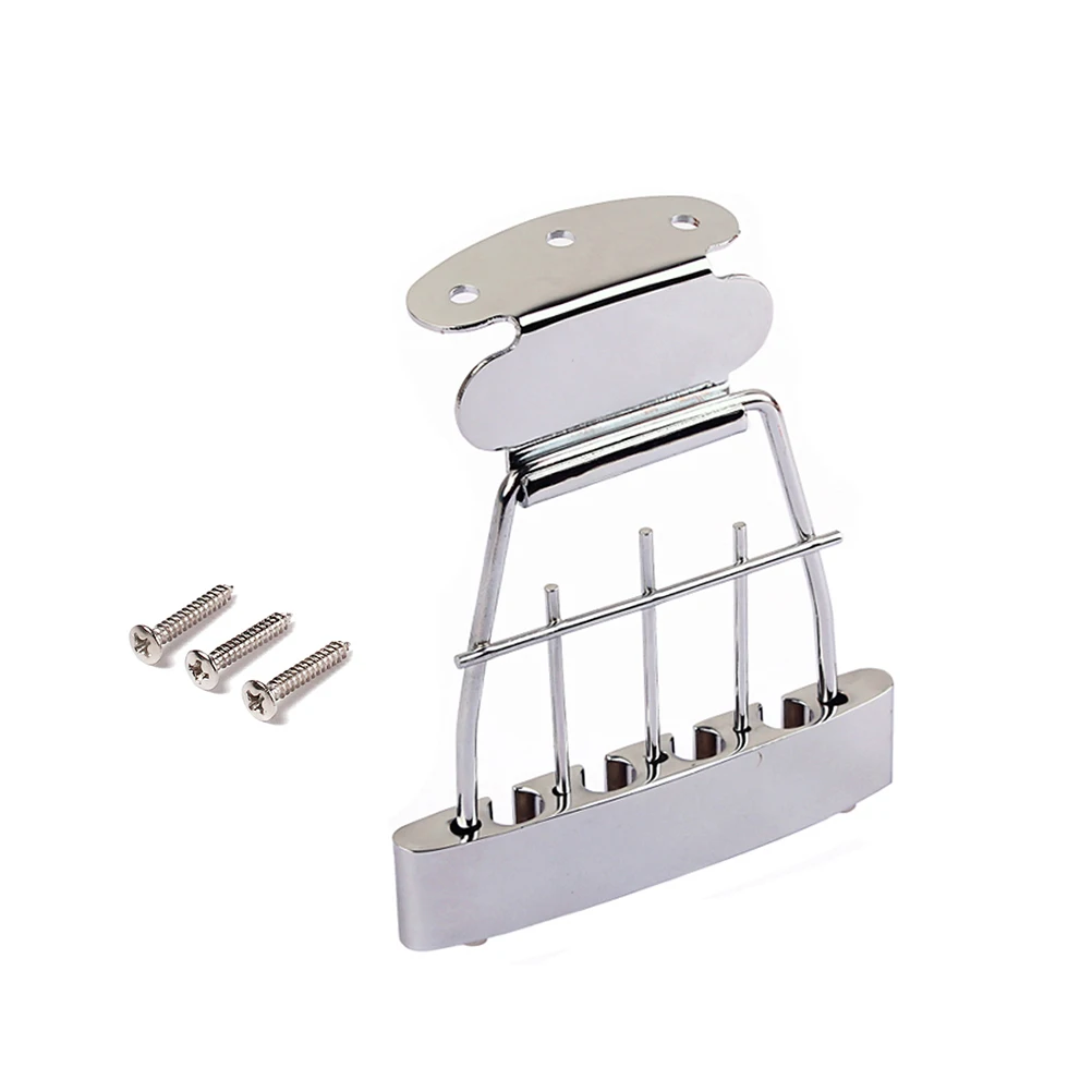 

Adjustable Plated 4 String Guitar Tailpiece Bridge Replacement for Jazz Bass Professional DIY Parts