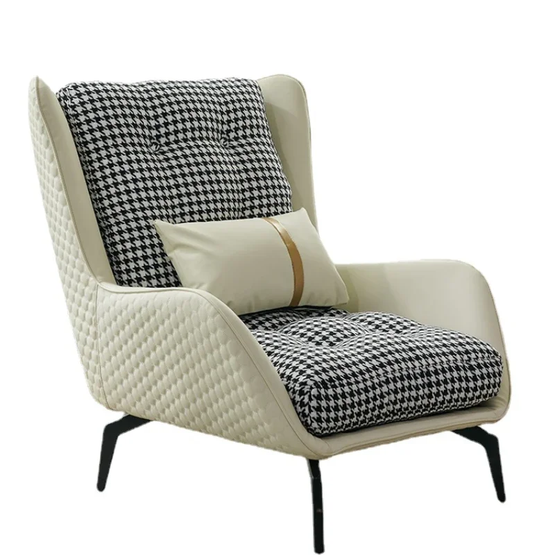 

TLL Houndstooth Modern Creative Room Internet Celebrity Lazy Leisure Wingback Chair