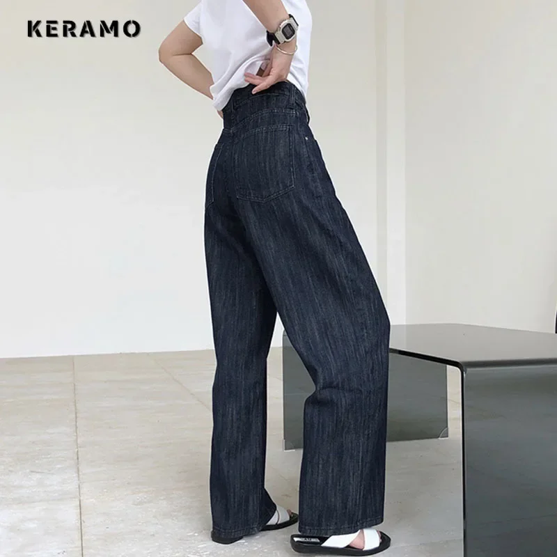 

Women's Casual Retro Baggy Emo Denim Trouser Female Harajuku High Waist Loose Jeans 2024 Autumn Korean Y2K 2000s Striped Pants