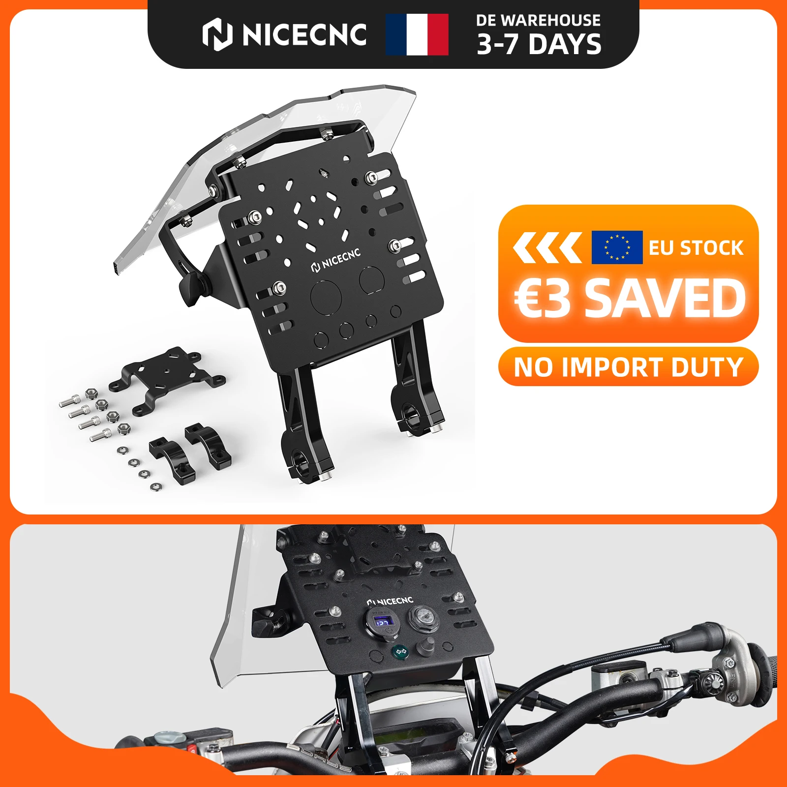 Support de montage GPS universel, mini kit de carénage pour KTM 690 SMC 2008-2024, Husqvarna 701 Enduro Supermoto 2016-2024, GasGas 700 SM ES