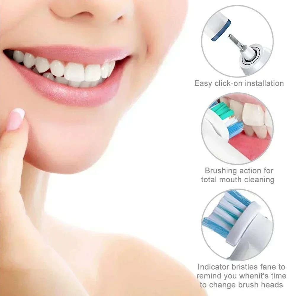 FlossAction 교체 브러시 헤드, 구강 B 민감성 클린 프로 헬스 D16 D12 8860 8875 8900 8950 전동 칫솔, 4 개