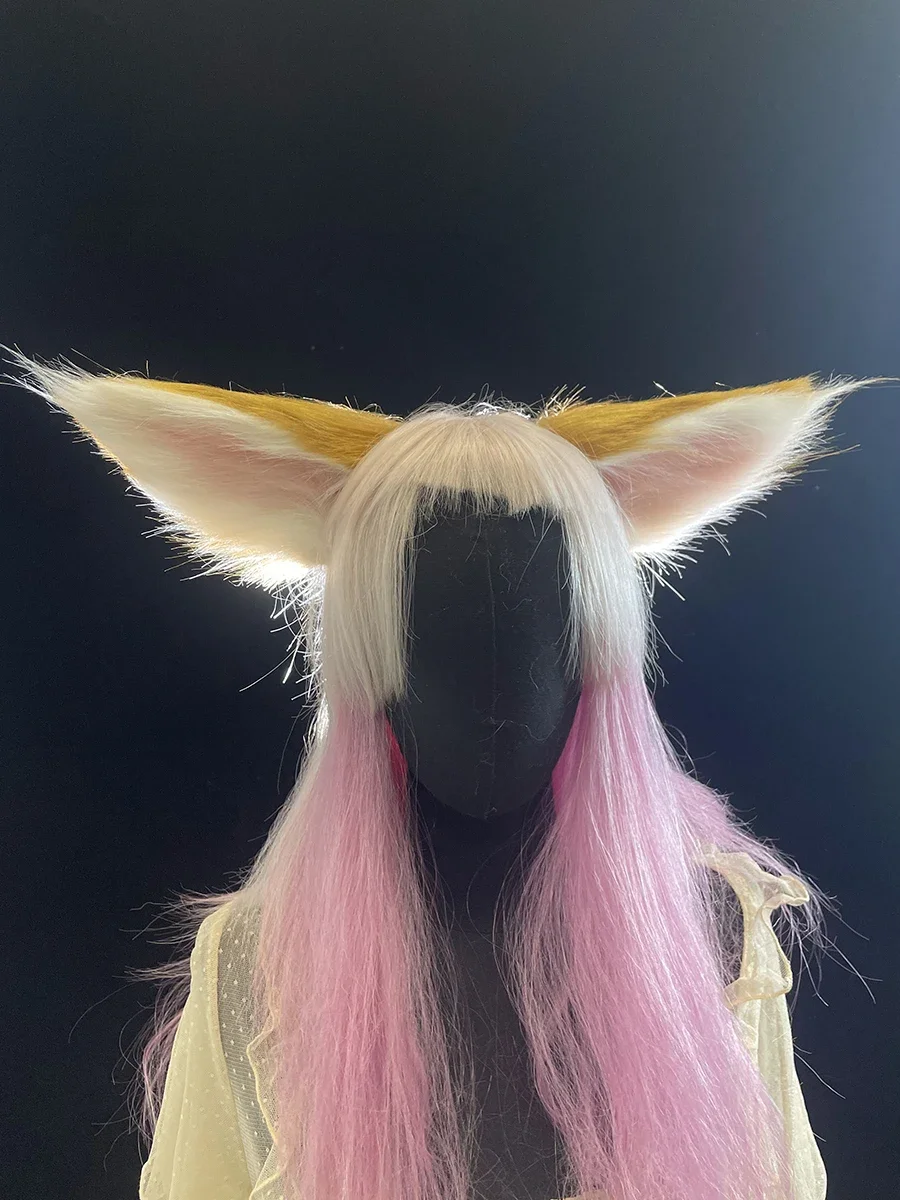 Suzuran Ears Arknights Dual Color Gradient Beast Ears Headwear Cosplay Accessory Halloween Christmas Party Props for Comic Show