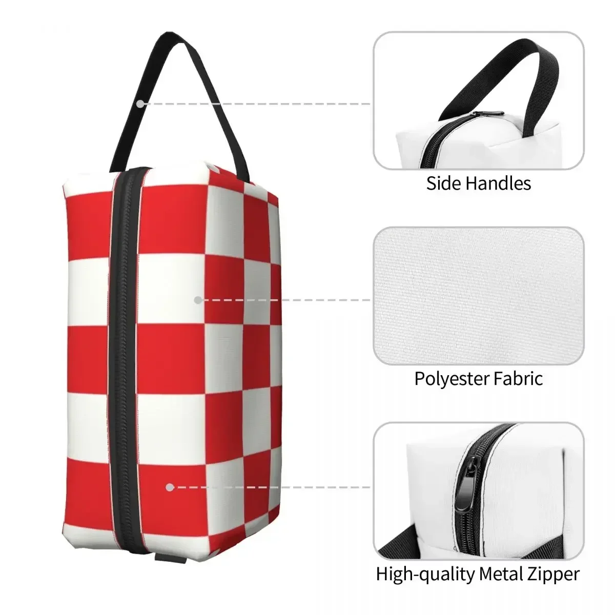 Croatia Style Chess Cosmetic Bag Women Kawaii Large Capacity Makeup Case Beauty Storage Toiletry Bags