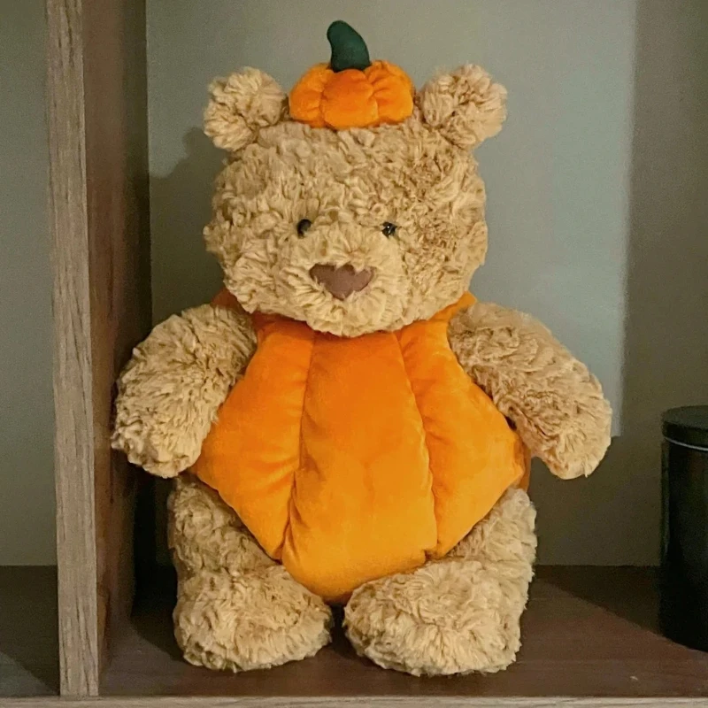 35 cm JC Bartholomew Bär Kürbis Stofftier Puppe Niedliches Plüschtier Weiches Umarmungskissen Schlafbegleiter Kuscheliges Spielzeug Raumdekoration Geschenke