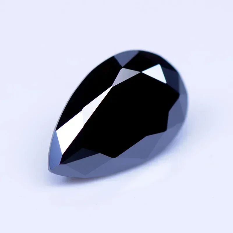 

Wholesale Moissanite Stone Black Natural Color Pear Cut Gemstone Lab Grown Diamond For DIY Charms Jewelry Making Materials