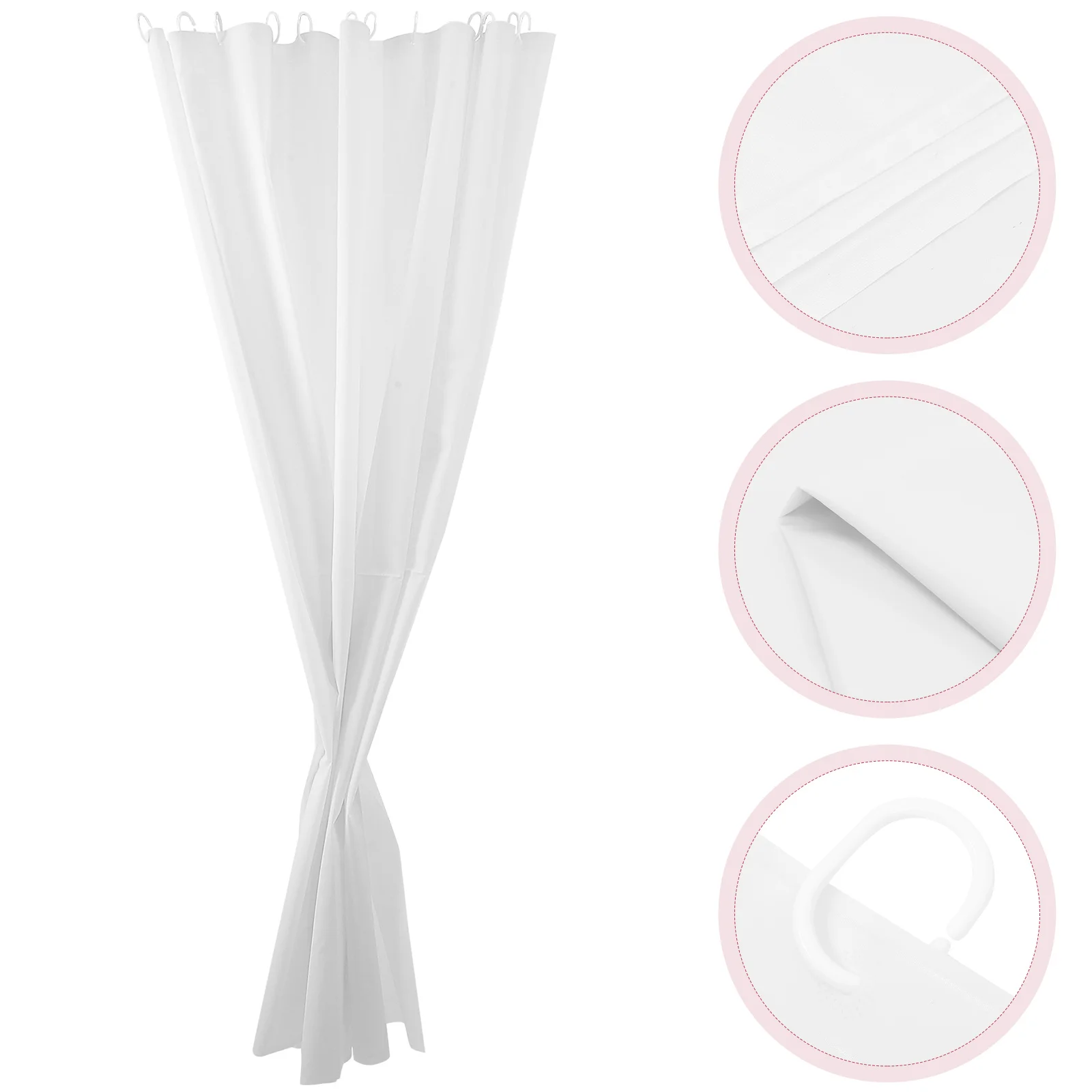 

Waterproof Shower Curtain Bathroom Solid Color Peva Bath Curtain With Hooks Large Size For Home Apartment Club Use Water