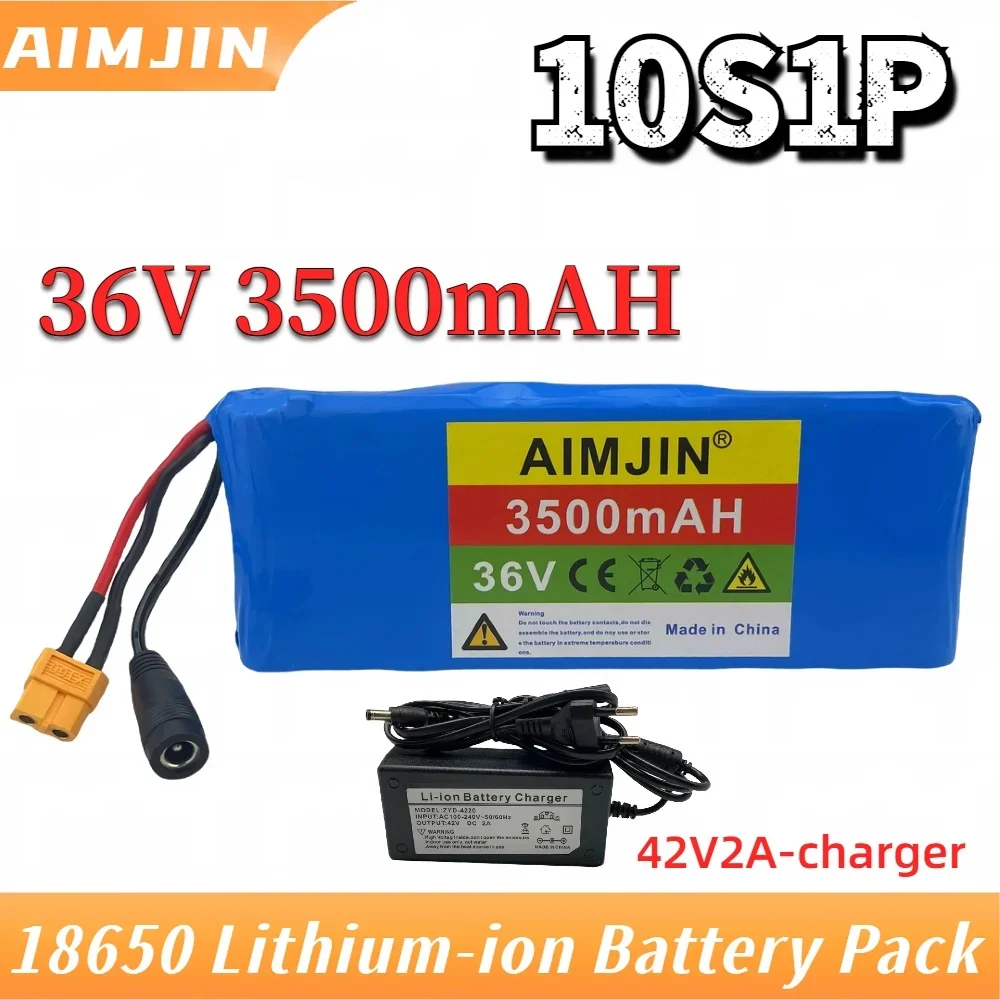 

36V 3.5Ah battery pack 10S1P 18650 rechargeable battery, suitable for electric bicycles and lithium-ion batteries with BMS