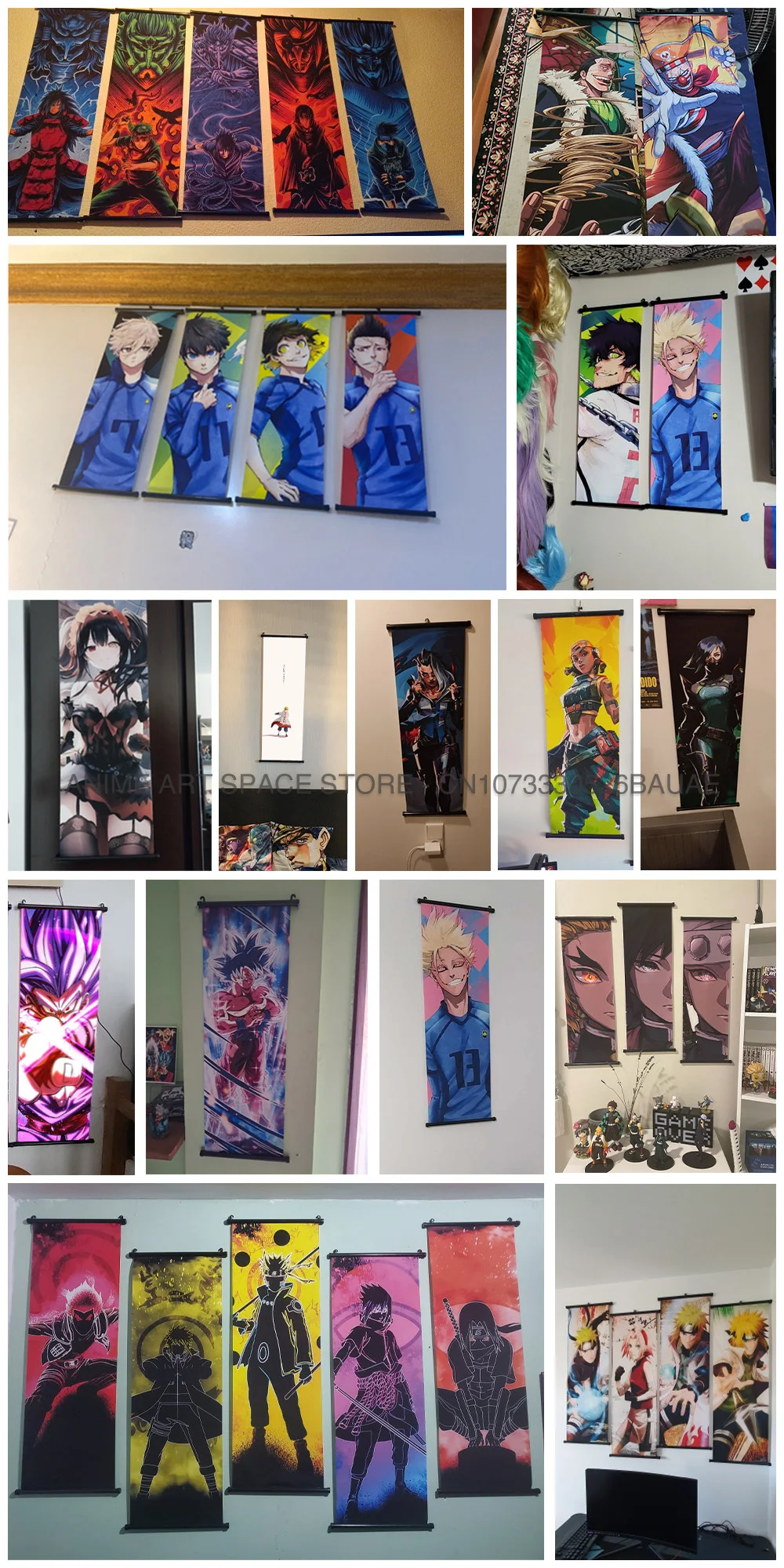 CoolChange Poster Kakemono Demon Slayer 100x40 Cm – Tessuto Con Tubi Alluminio – 12 Lune Del Diavolo