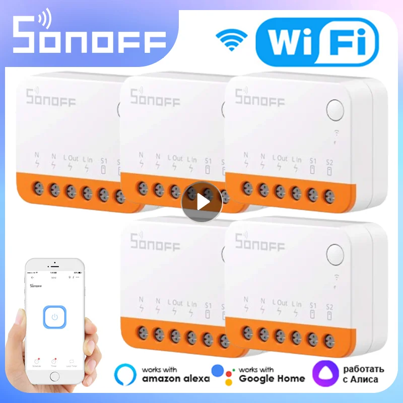 SONOFF MINI R4 Wifi Switch Module Smart Wi-Fi 2 Way Switch Smart Home Works R5 S-MATE Wireless Control Alexa Google Home