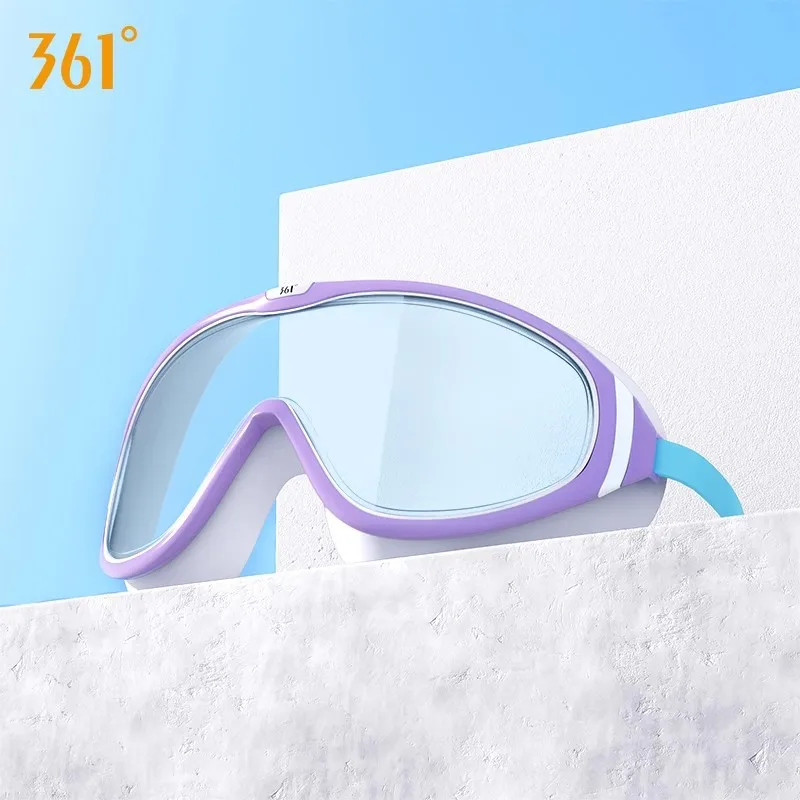 

361Adults Anti-fog Big Frame Waterproof Beach Swim Goggles HD View WaterProof Adjustable Silicone Swim Glasses Bathing EyeWear