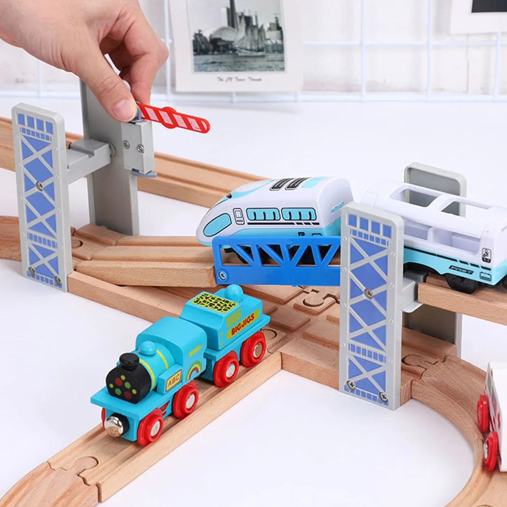 1Set Wooden Train Tracks Bridge Creative DIY Railroad Track Compatible Educational Gift Train Track Bridge