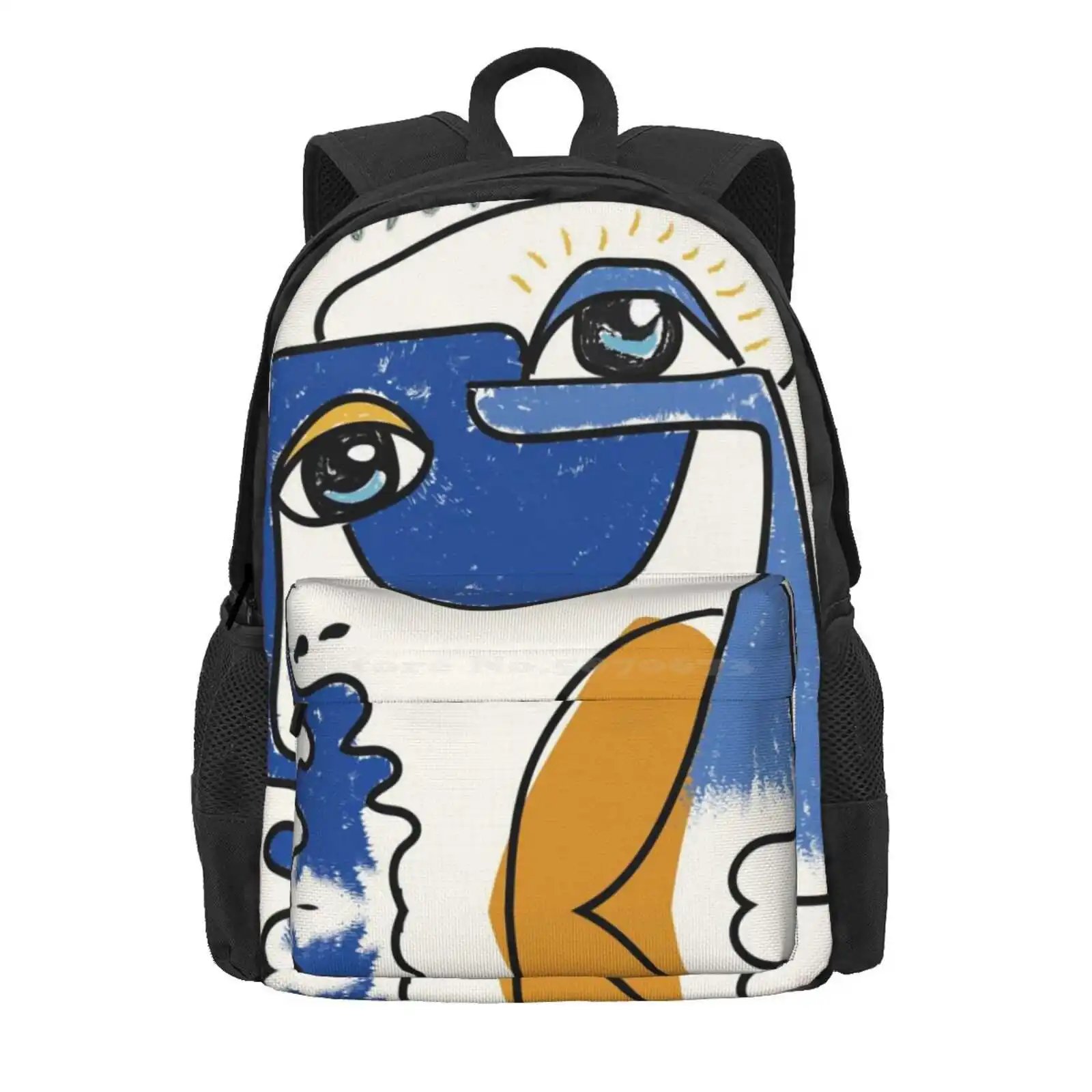 Minimal / Cute Face Hot Sale Schoolbag Backpack Fashion Bags Abstract Art Lines Minimal Art Minimalistic Pablo Picasso Picasso