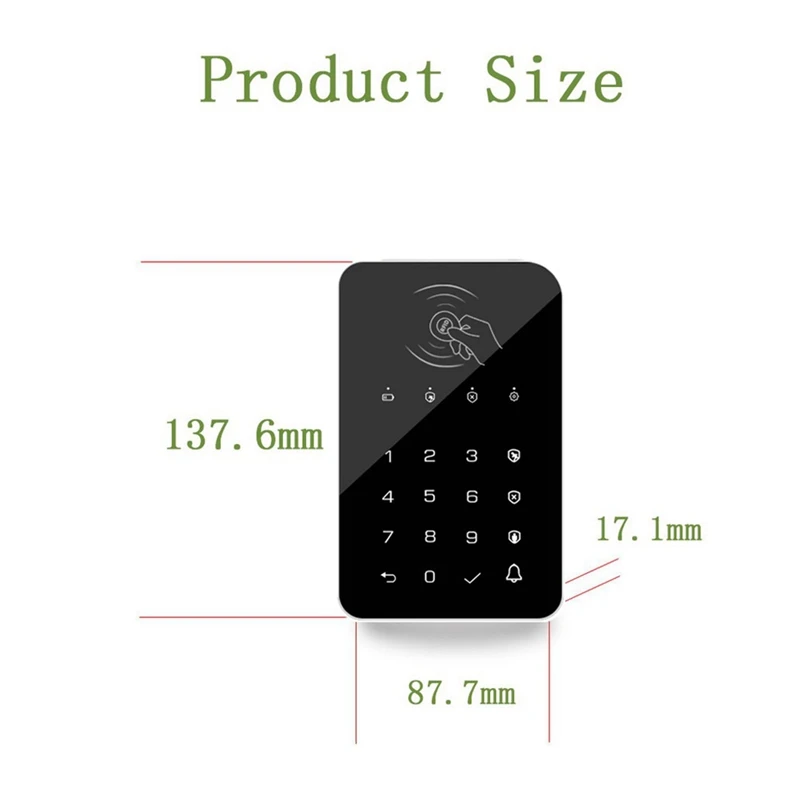 433Mhz Wireless Keyboard Touch Pad Doorbell Button For G50 / G30 / PG103 / W2B Wifi GSM Alarm RFID Card Rechargeable