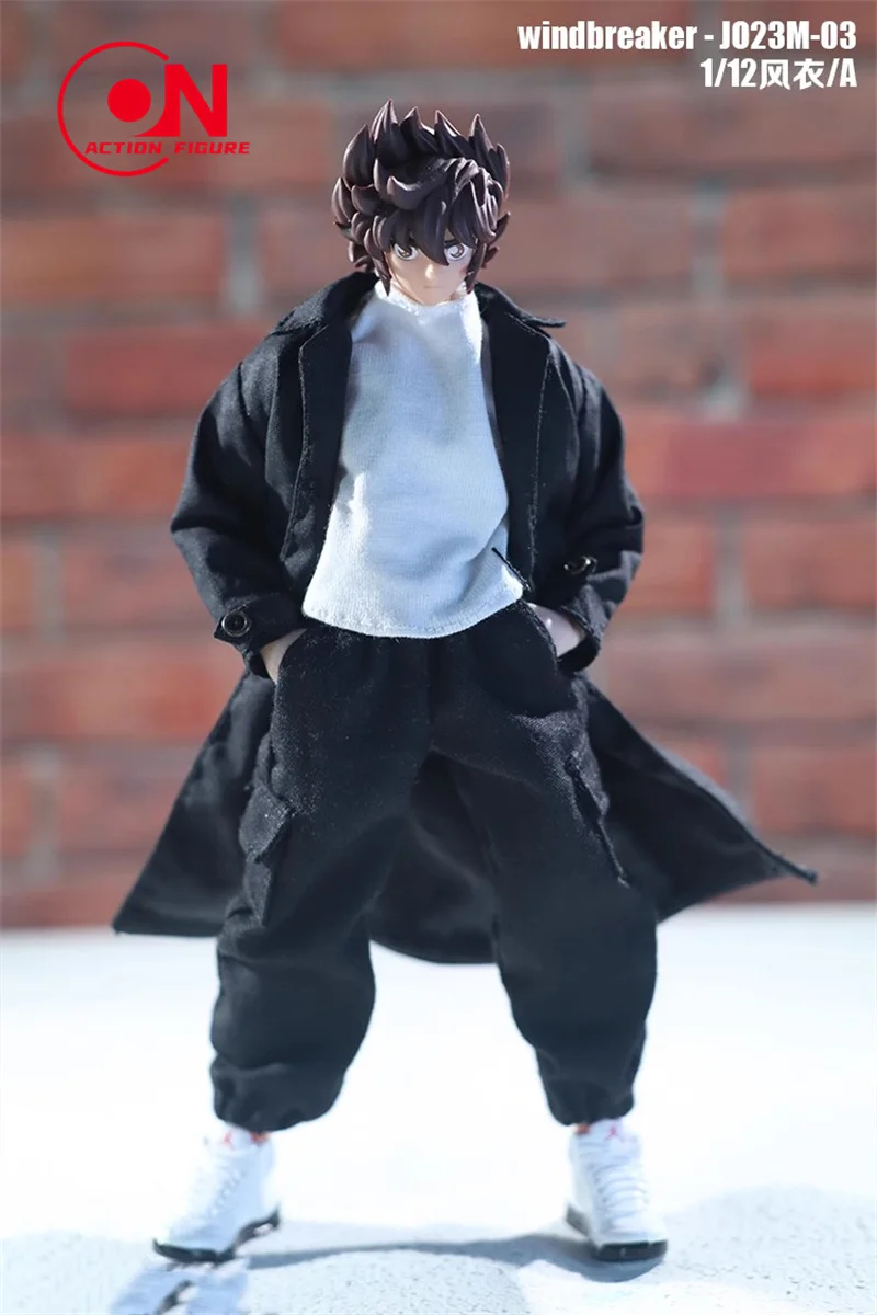 JO23M-03 1/12 Schaal Mannen Soldaat Windjack Kleding Casual Trend Wear Pairing Wind Lange Jas Voor 6-inch Action Figure Model