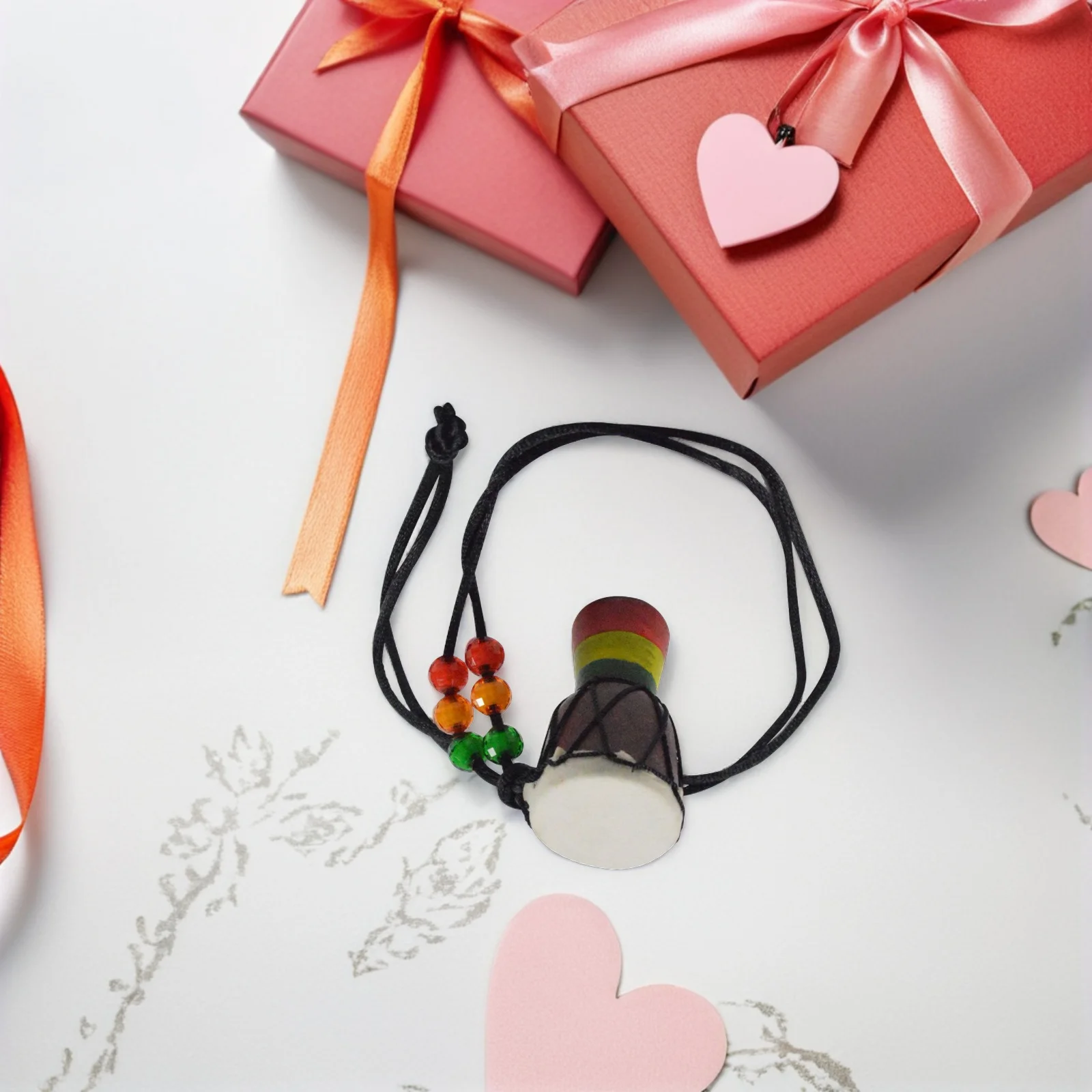 

6 Pcs Mini African Drum Necklace Charm Music Pendant for Women Jewelry Girls Necklaces