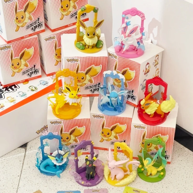 

9pcs/Set Pokemon Eeveelution Figure Set Eevee Sylveon Flareon Glaceon Leafeon Blind Box Anime Figure Toy Kid's Birthday Gift