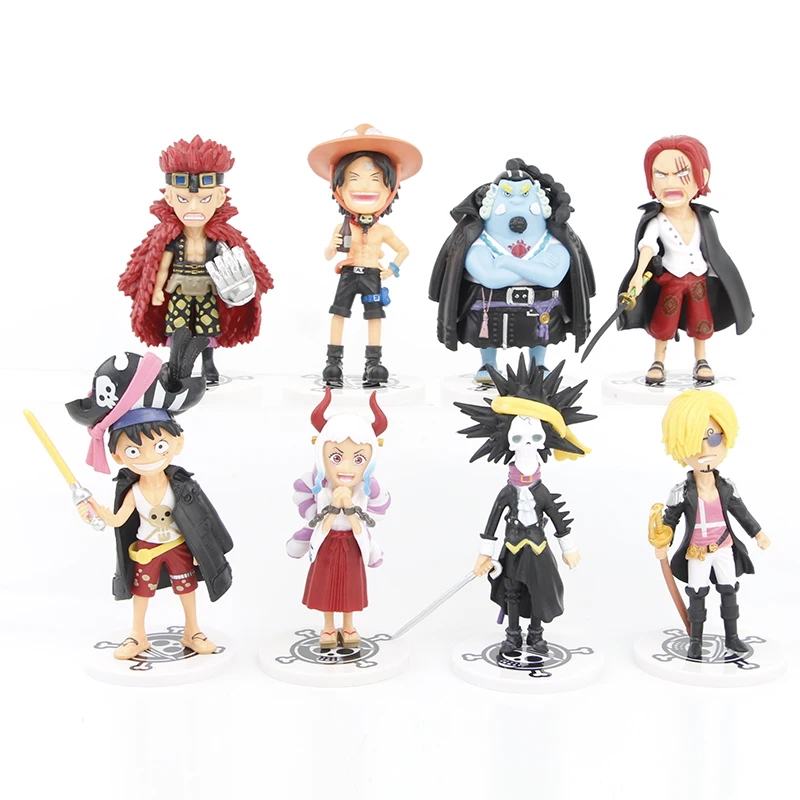 8pcs/set One Piece Yamato Jinbe Shanks BROOK Luffy Zce Figures Pvc Model Toys 12cm