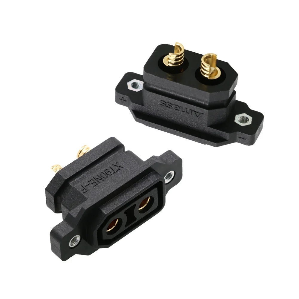 1 / 2 / 5pcs Amass XT90NE-F Battery Connector XT90E Female Plug Gold-plated XT90 Mountable Connector Yellow / Black Socket