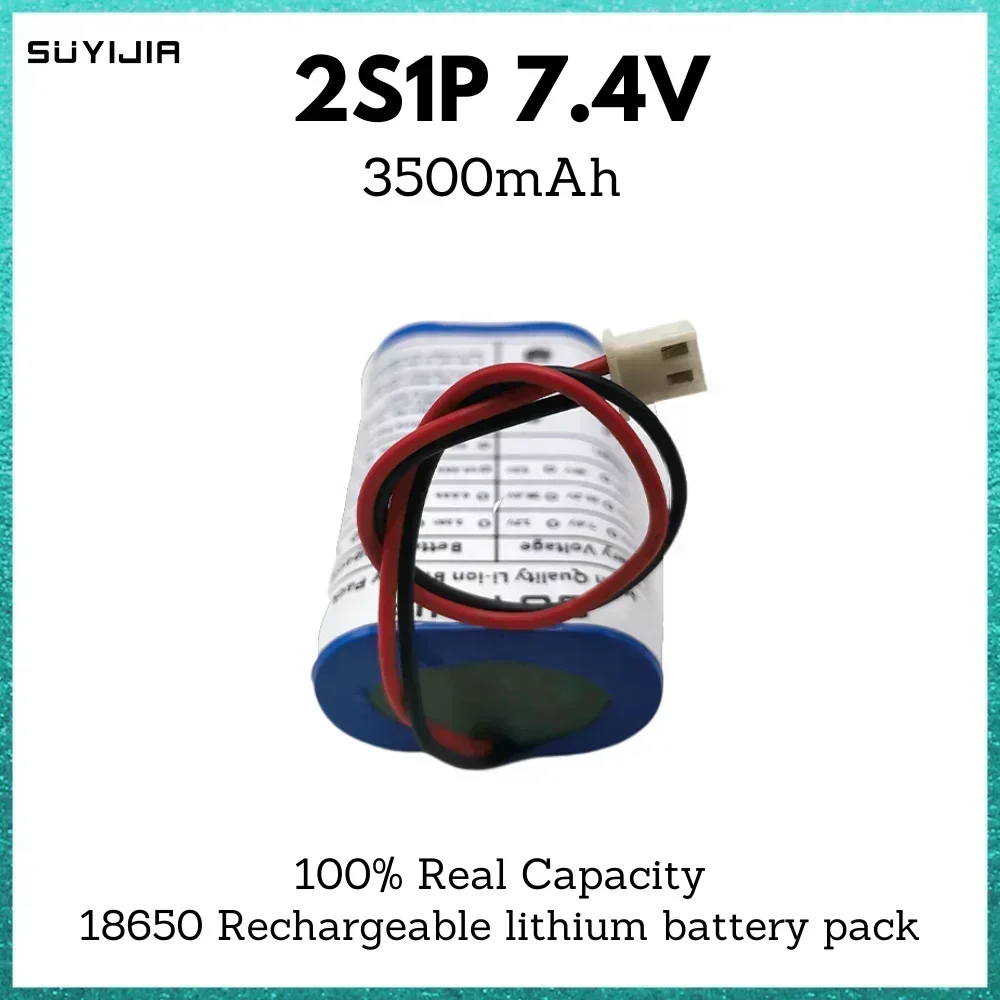 

New 2S1P 7.4V 3500mah 18650 Li-ion Battery Backup Battery Pack W/ BMS for Electric Toys Water Bullet Gun RC Car Truck Boat Toys