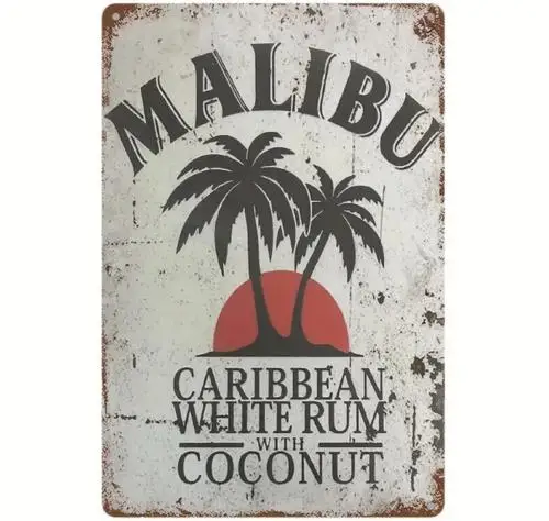 Malibu Caribbean White Rum Novelty Metal Sign  NEW!