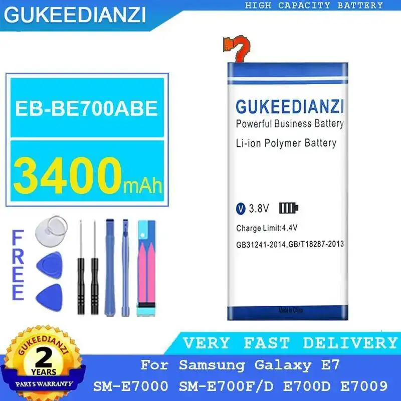 

Mobile Phone Battery EB-BE700ABE For Samsung Galaxy E7 SM-E7000 SM-E700F D E700D E7009 Good Low-Temperature Performance 3400Mah