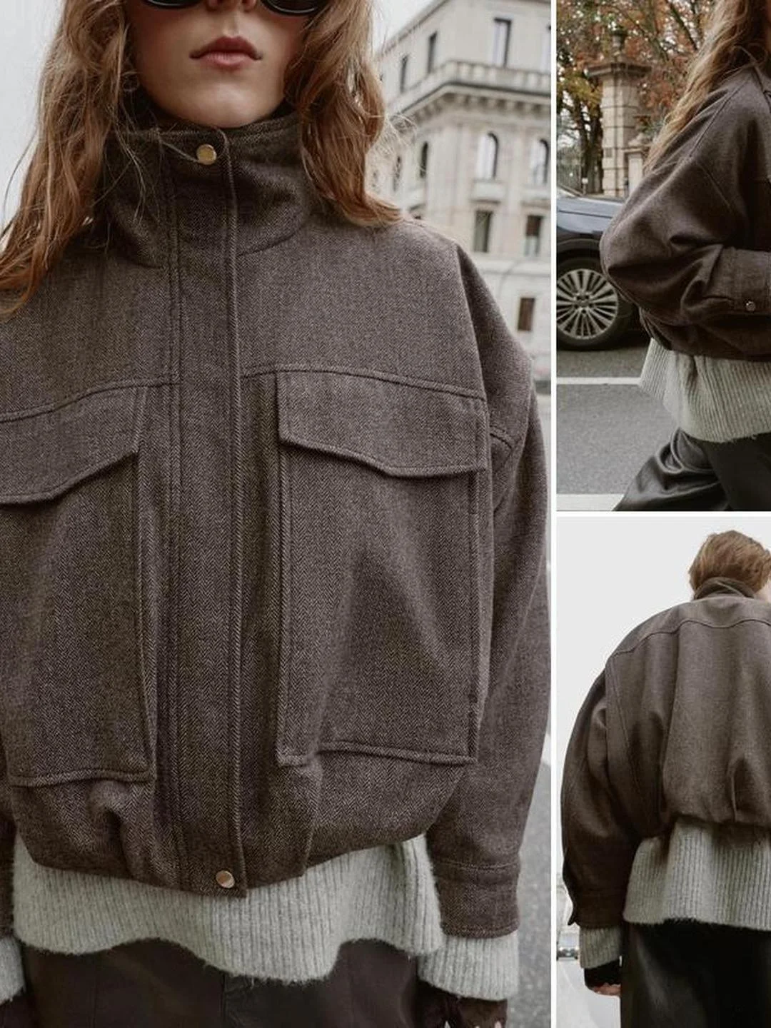 معطف Jaet كاجوال طويل Sve Pilot Jaet للخريف والشتاء للنساء ذو جسم مستقيم من ألياف pe Don Cosite 43% خشب قطن 3... #2