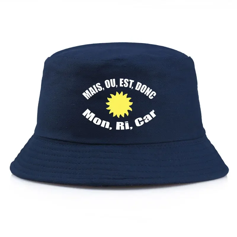 Mais Ou Est Dong Mon Ri Car Reversible Bucket Hat Woman Man Cotton Cool Fisherman Cap Adult Daily Headwear Outdoor Sun Hat