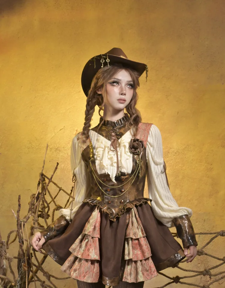 شتاء جديد البحرية طوق الدانتيل متابعة كشكش قميص النمط الياباني Rojita سليم صالح نصف عالية طوق نفخة الأكمام بلوزة الملابس النسائية #5