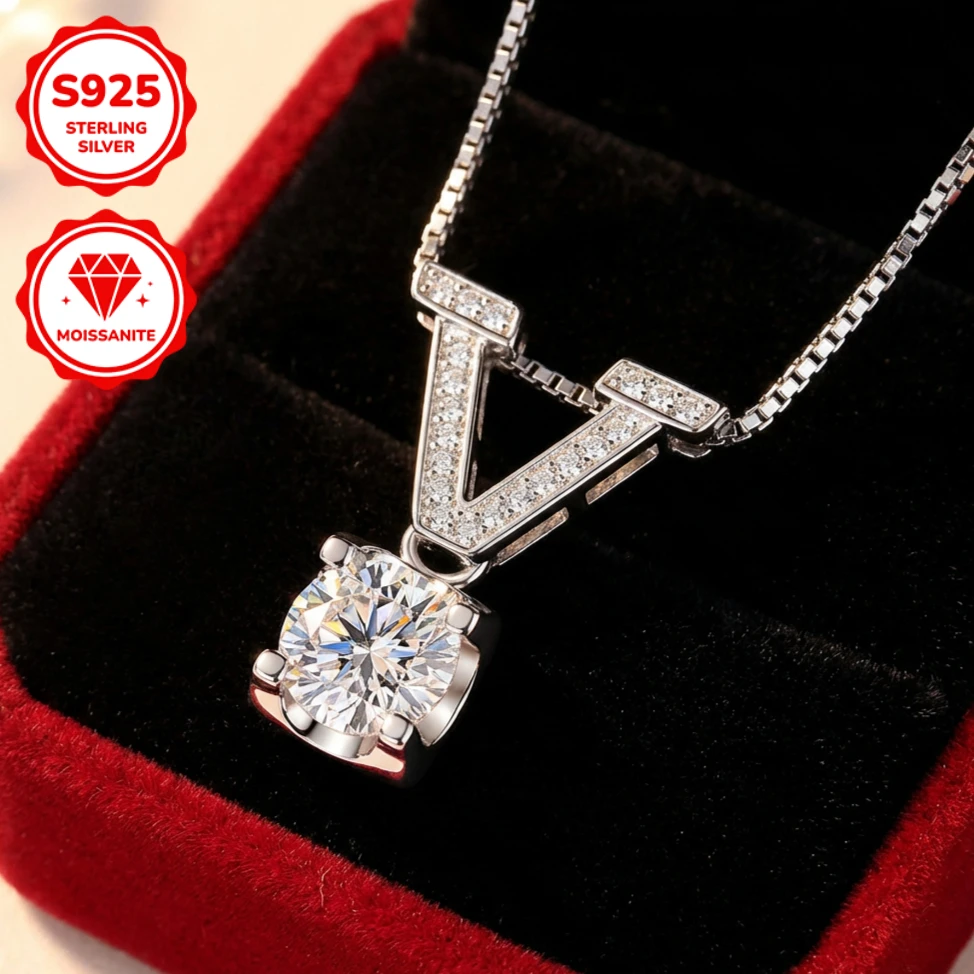 1pc-1carat-s925-sterling-silver-moissanite-v-shaped-pendant-necklace-suitable-for-everyday-wear-and-important-occasions