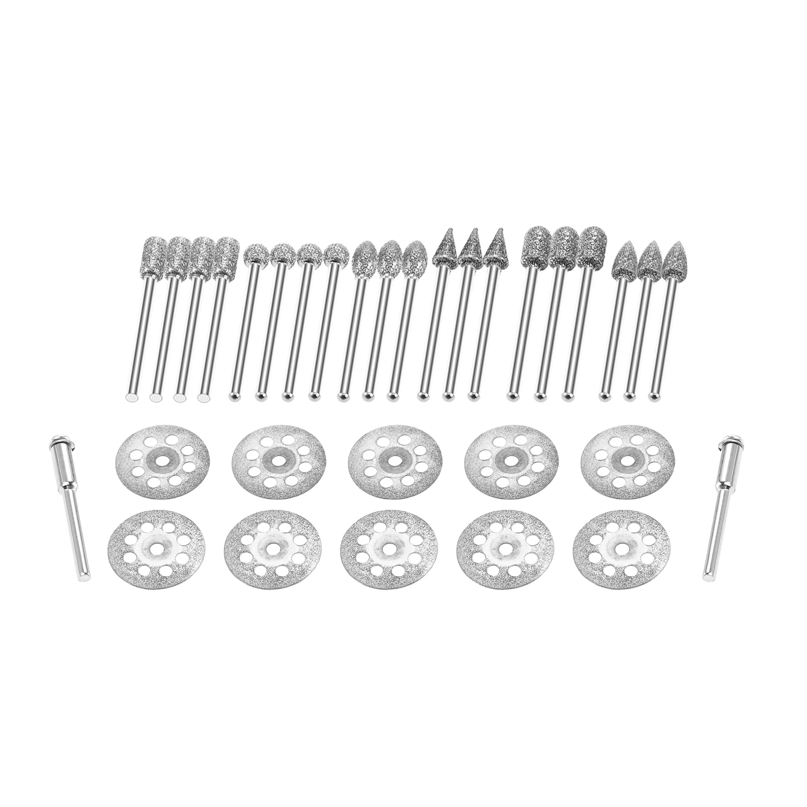 Kit de fraises diamantées avec tige de 1/8 "et roue de coupe diamantée, meuleuse, kit de coupe carrées pour outil lointain, kits de polissage, 32 pièces
