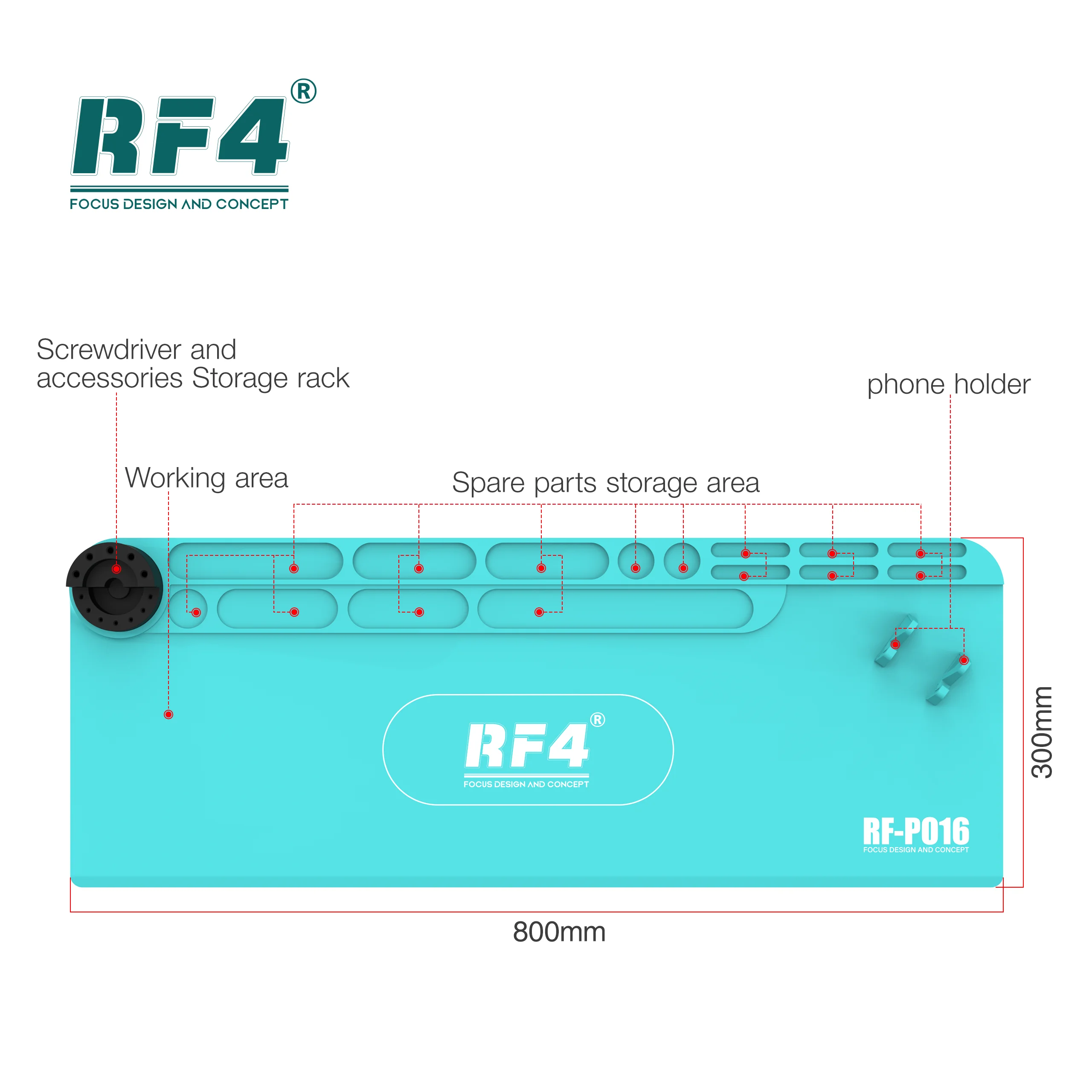RF4 Anti-static Heat Insulation Mat -RF-P016 Silicone Soldering Mat 80*30CM for Phone BGA Welding Maintenance Platform Work Pad