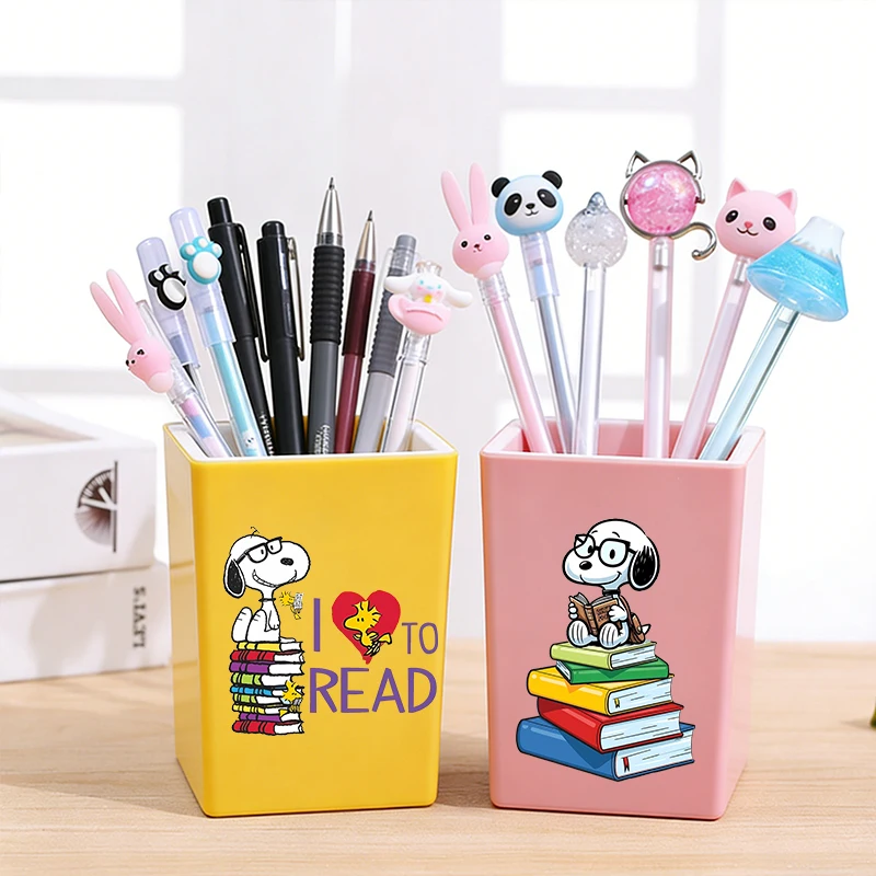 

Snoopys Pen Holder Cartoon Anime Pattern Print Fashion Office Desk Accessories women men Stationery Pencil Organize Home Gift