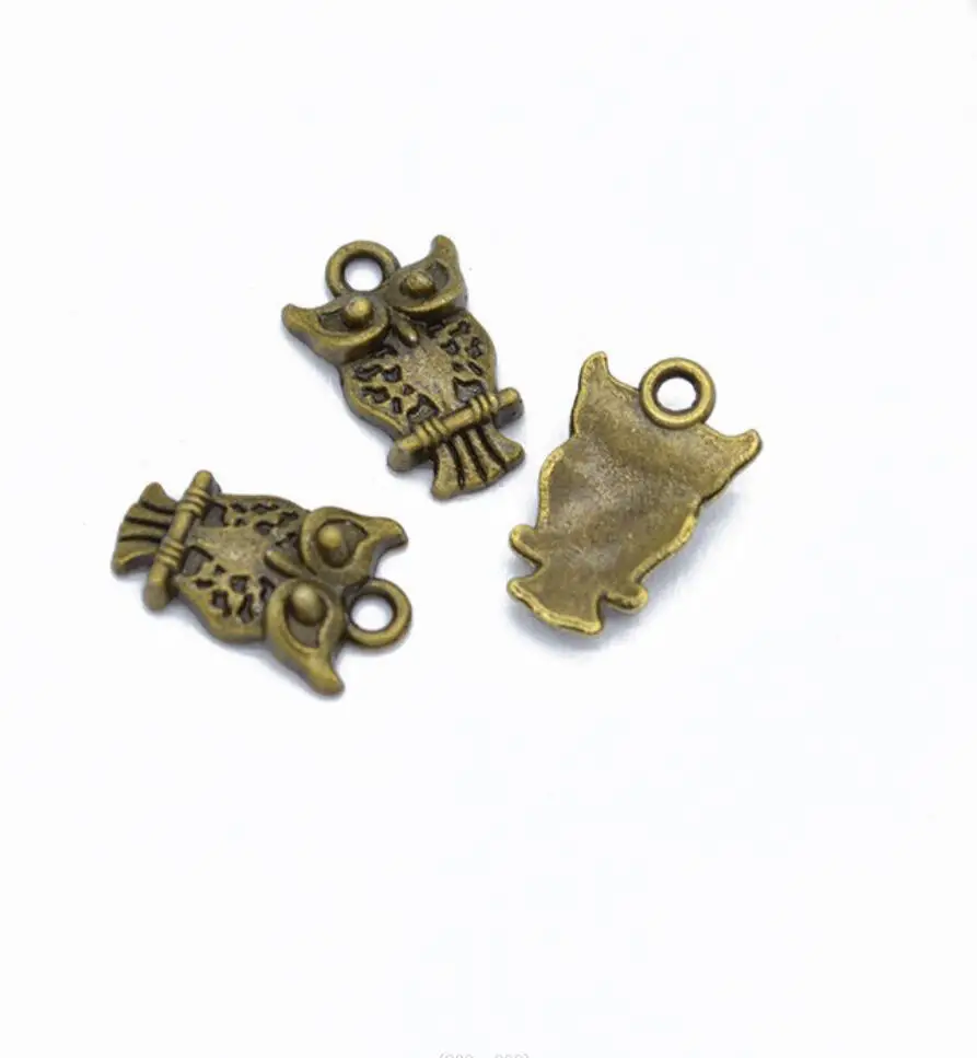 80pcs Charms Big Eyes Owl 17x11mm Tibetan Bronze Silver Color Pendants Antique Jewelry Making DIY Handmade Craft F0257