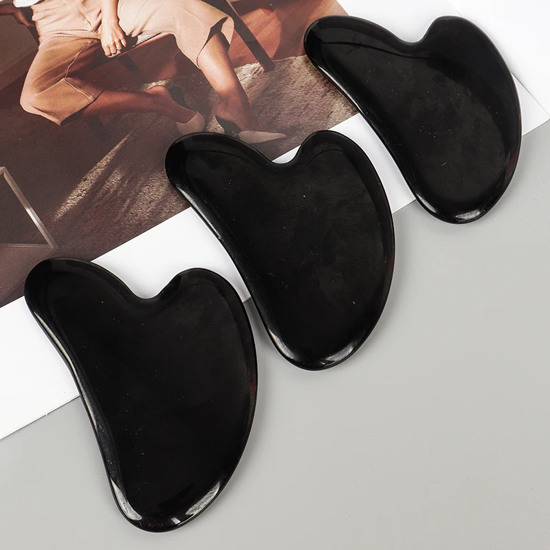 Black Obsidian Face Gua Sha Facial Tool Skin Care Massage Body Natural Jade Stone Guasha Massager Health Beauty Product