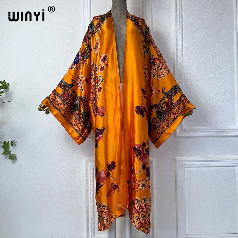 WINYI new summer kimono africa new boho print dress maxi dress Bloggers recommend cardigans beach cover-ups abaya dubai luxury