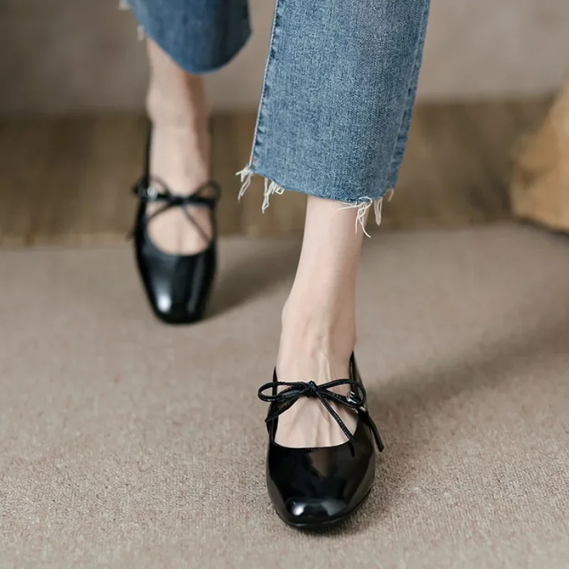 New Spring Bow-knot Women Flat Heel Shoes Shallow Mary Jane Ballet Flats Fashion Soft Casual Loafers Slip-On Women Shoes