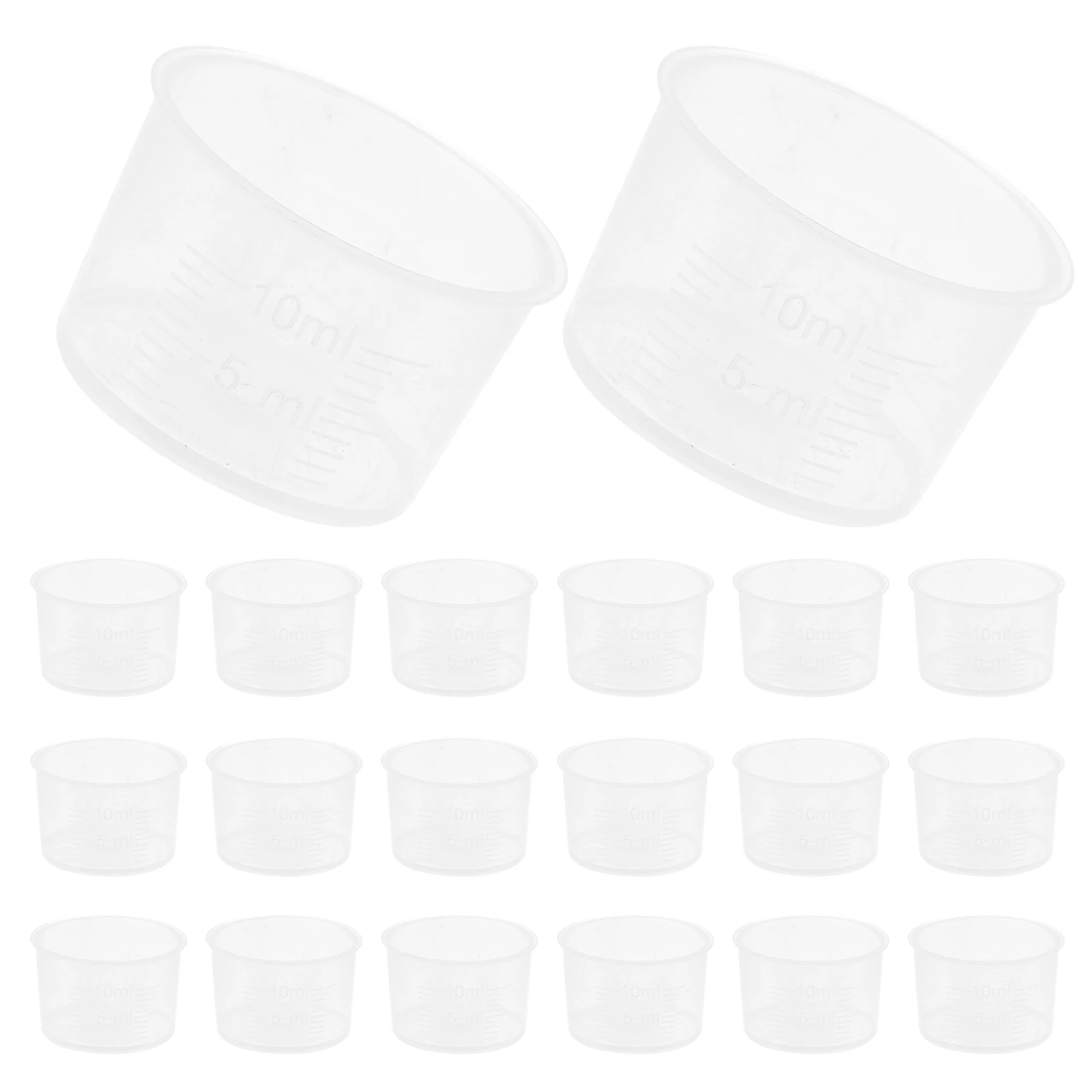 200 قطعة كوب قياس بلاستيكي 10 مللي واضح Bpa الحرة مانعة للتسرب للمطبخ الخبز صلصة الحليب مطعم بار الطرف